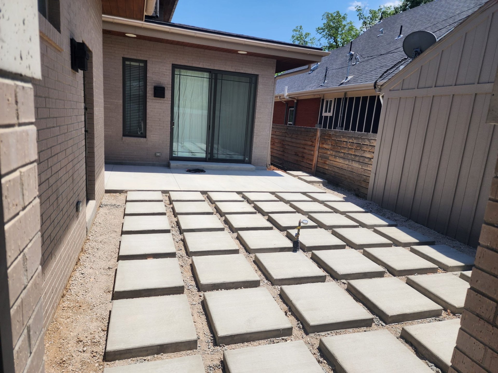 Modern Paver Courtyard